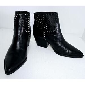 Dolce Vita Sethe Studded Ankle Boots 7.5 Black Leather MSRP $200